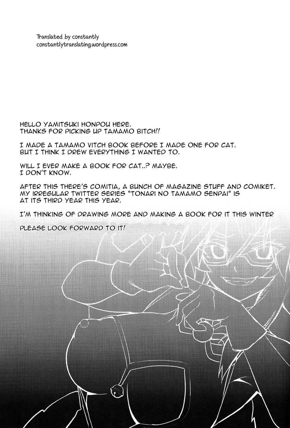 (COMIC1☆15) [Yamitsuki Honpo (Wise Speak)] Tamamo Bitch!!! (Fate/Grand Order) [English] [constantly] - Page 18