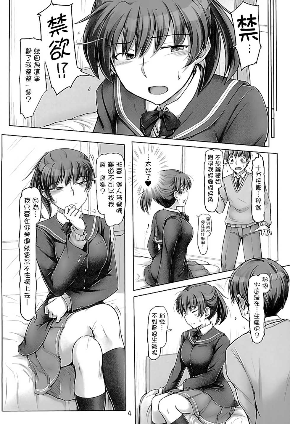 (C89) [UGC (Sasaki Akira)] Isshuukan mo Kinyoku Shitara, Gaman Dekimasen yo ne (Amagami) [Chinese] [洛鳶漢化組] - Page 3