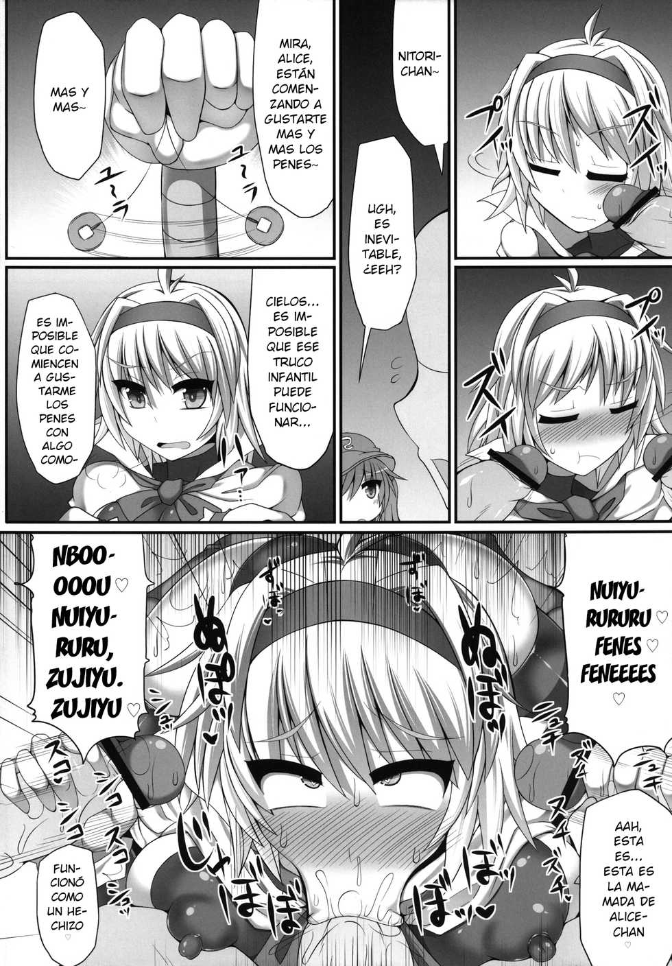 (Kouroumu 9) [Stapspats (Hisui)] Gensoukyou Futanari Chinpo Wrestling 3 - Kamen Ningyou Tsukai "A" VS Devil Nitori (Touhou Project) [Spanish][elmoedela8] - Page 29