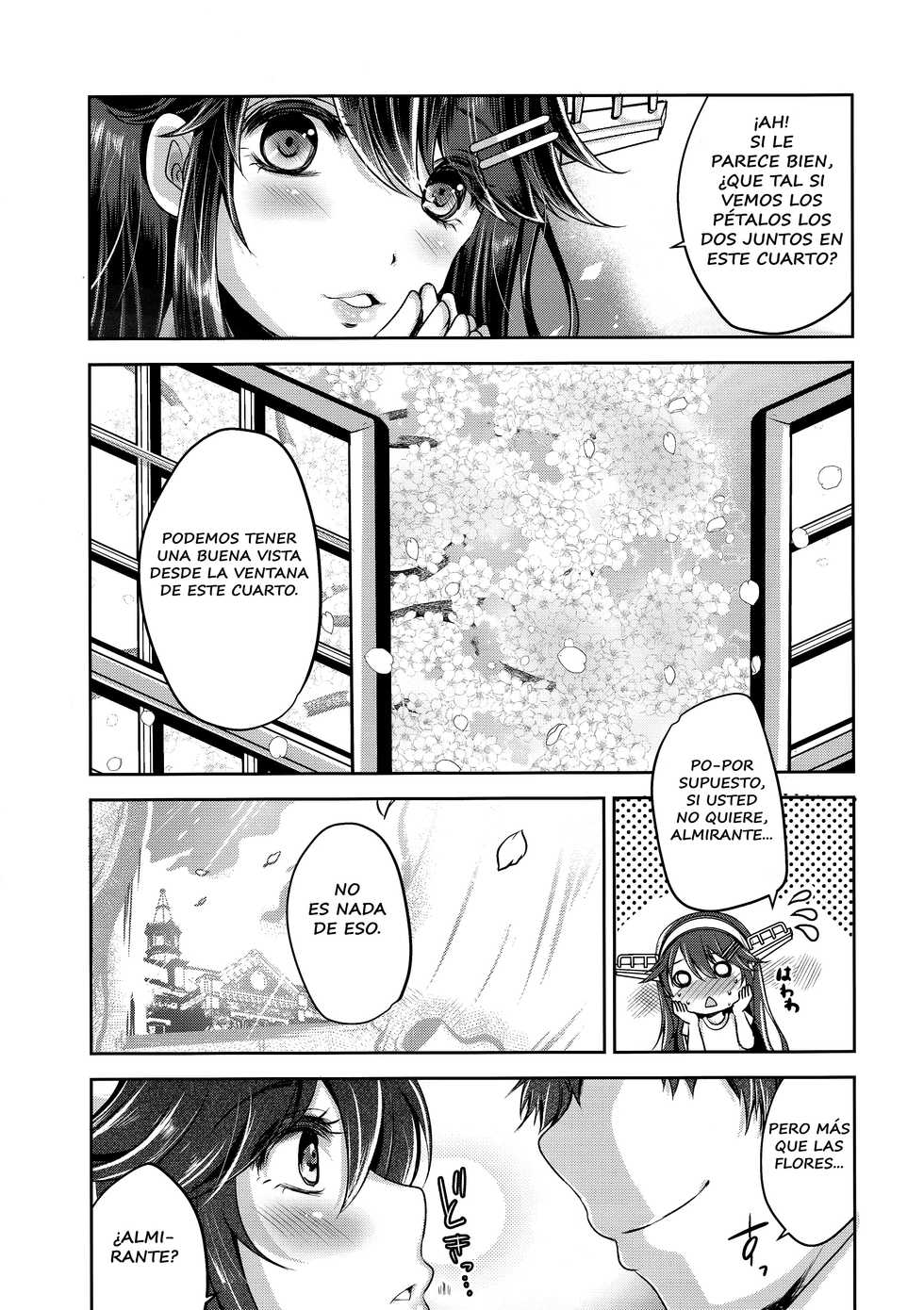 (C96) [Usubeniya (Usubeni Sakurako)] Chinjufu no sakura to T-shirt no Haruna (Kantai Collection -KanColle-) [Spanish] [AZXTranslations] - Page 4