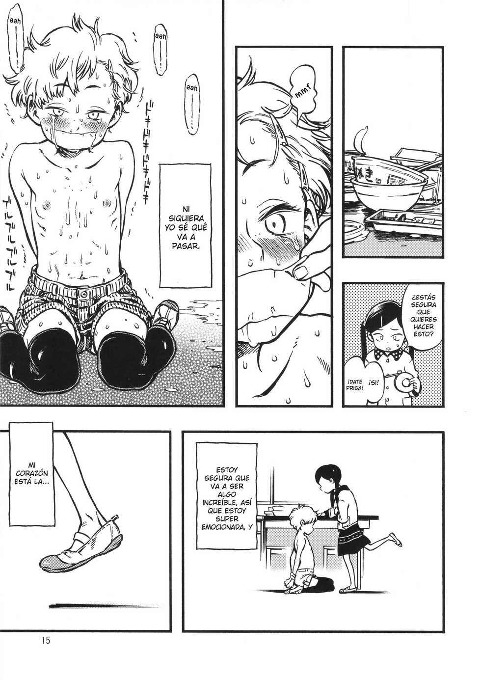 (C85) [Minori Kenkyuujo (Minori Kenshirou)] Geroko-chan to Chikubiko-chan | Vomitocita y Pezoncita [Spanish] - Page 14