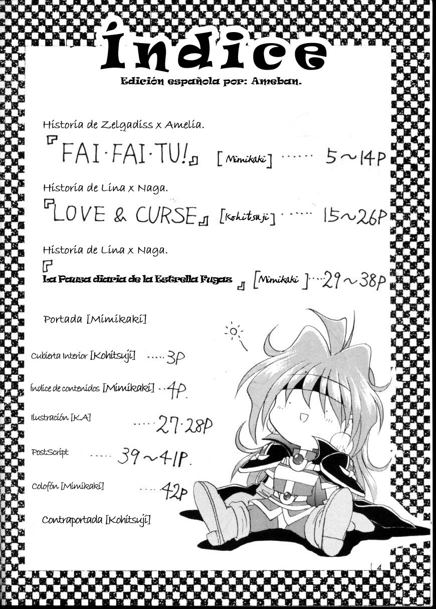 (C57) [Double Branch (Kohitsuji, Mimikaki)] KUJIKENAIKARA! (Slayers) [Spanish] {Ameban} - Page 3