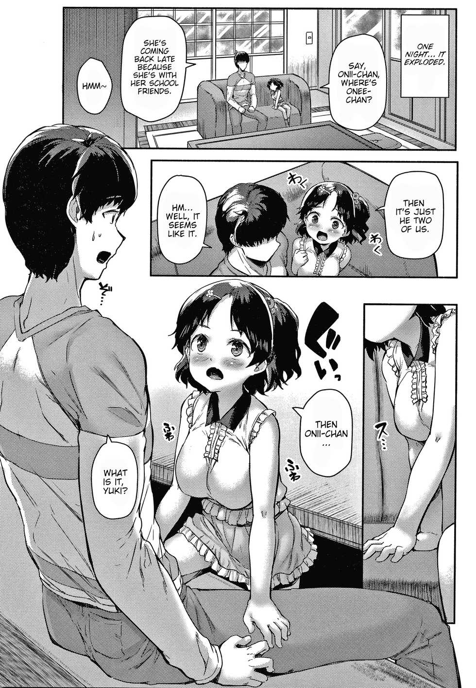 [Sakimori Dan] Nito ga Semaru!! ~Yuki to Shinano wa Ani ga Hoshii~ | Minimum Gigantic Breasts Little Sisters (Minimum Kyonyuu Shoujo) [English] [Dosweeg] - Page 12