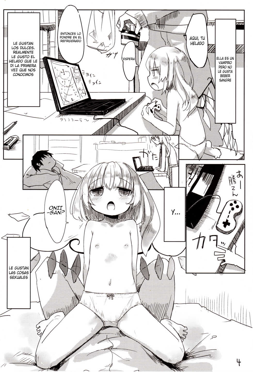 (Reitaisai 10) [Imoutogensouzitiku (Tsukumizu Yuu)] 04.1 Enjifuku Flan-chan to H (Touhou Project) [Spanish] - Page 5