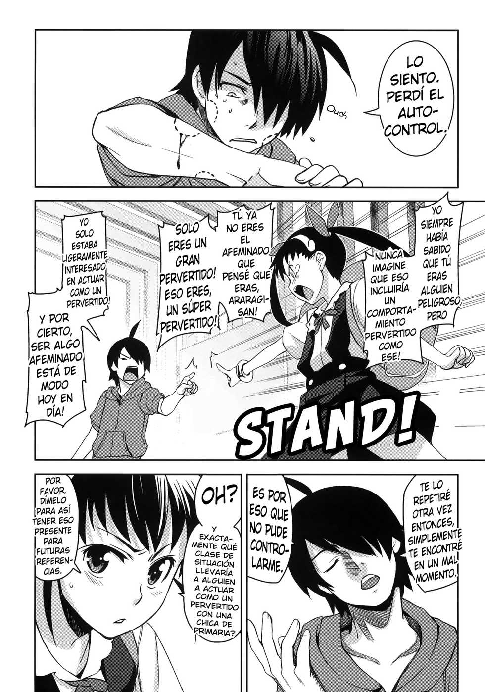 (C77) [Jingai Makyou (Inue Shinsuke)] Mayoi Kondara | Mayoi Roller (Bakemonogatari) (Spanish) [kalock] - Page 3