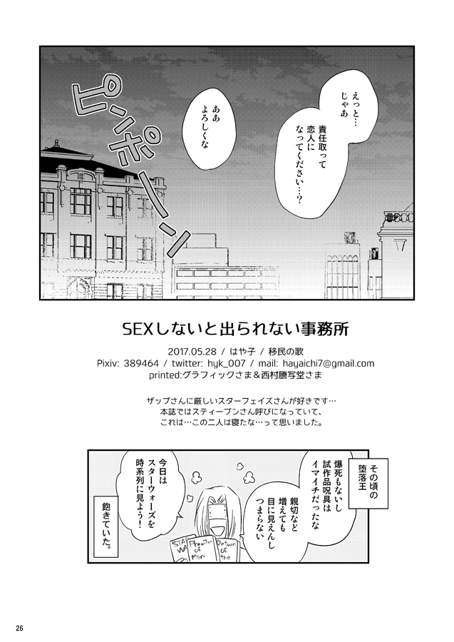 [imin no uta (Ichimonji Hayako)] SEX Shinai to Derarenai Jimusyo (Kekkai Sensen) [Digital] - Page 25