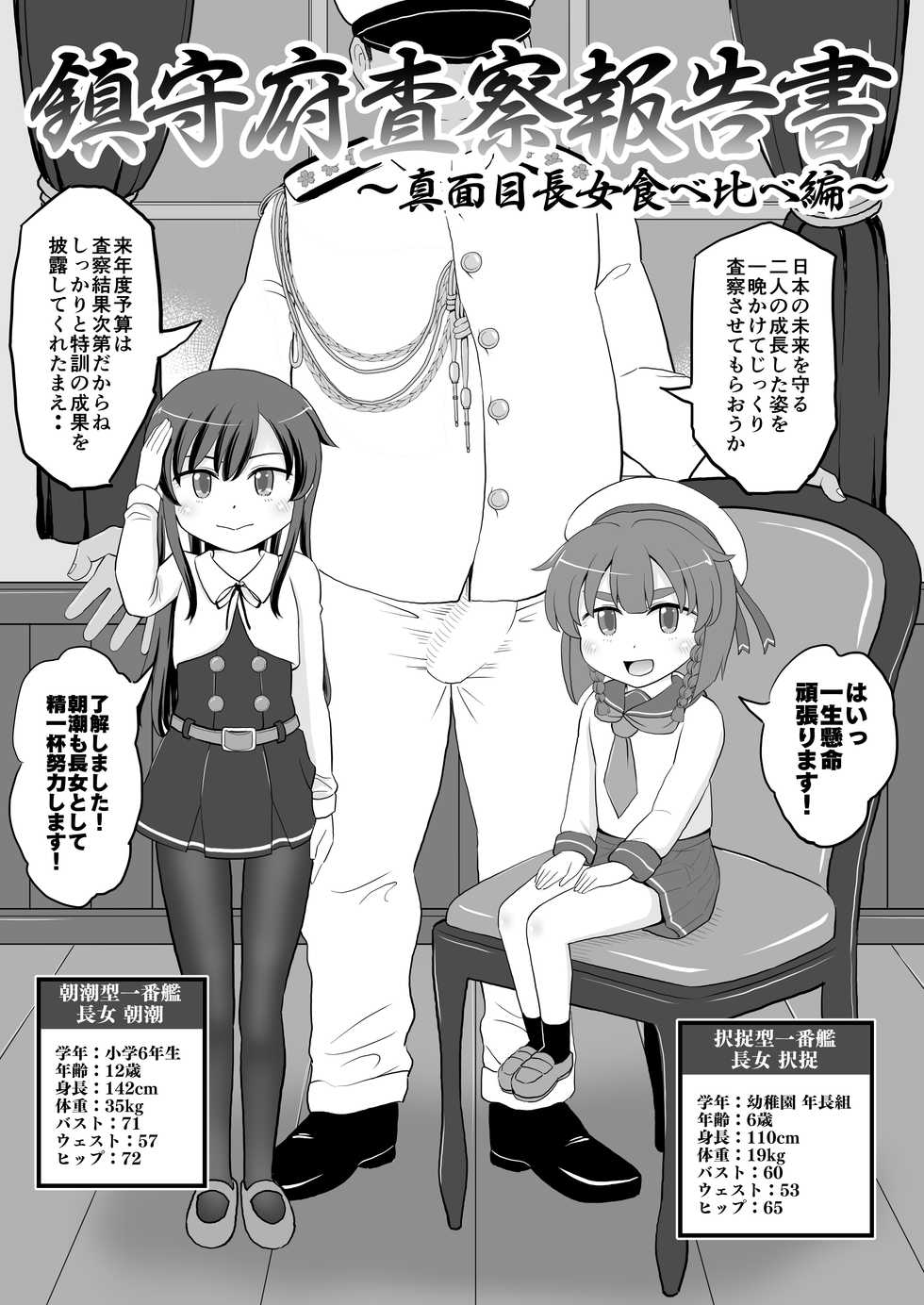 [botibotiikoka (takku)] Chinjufu Sasatsu Houkokusho ~Majime Chojou Tabe Kurabe Hen~ (Kantai Collection -KanColle-) [Decensored] [Digital] - Page 1