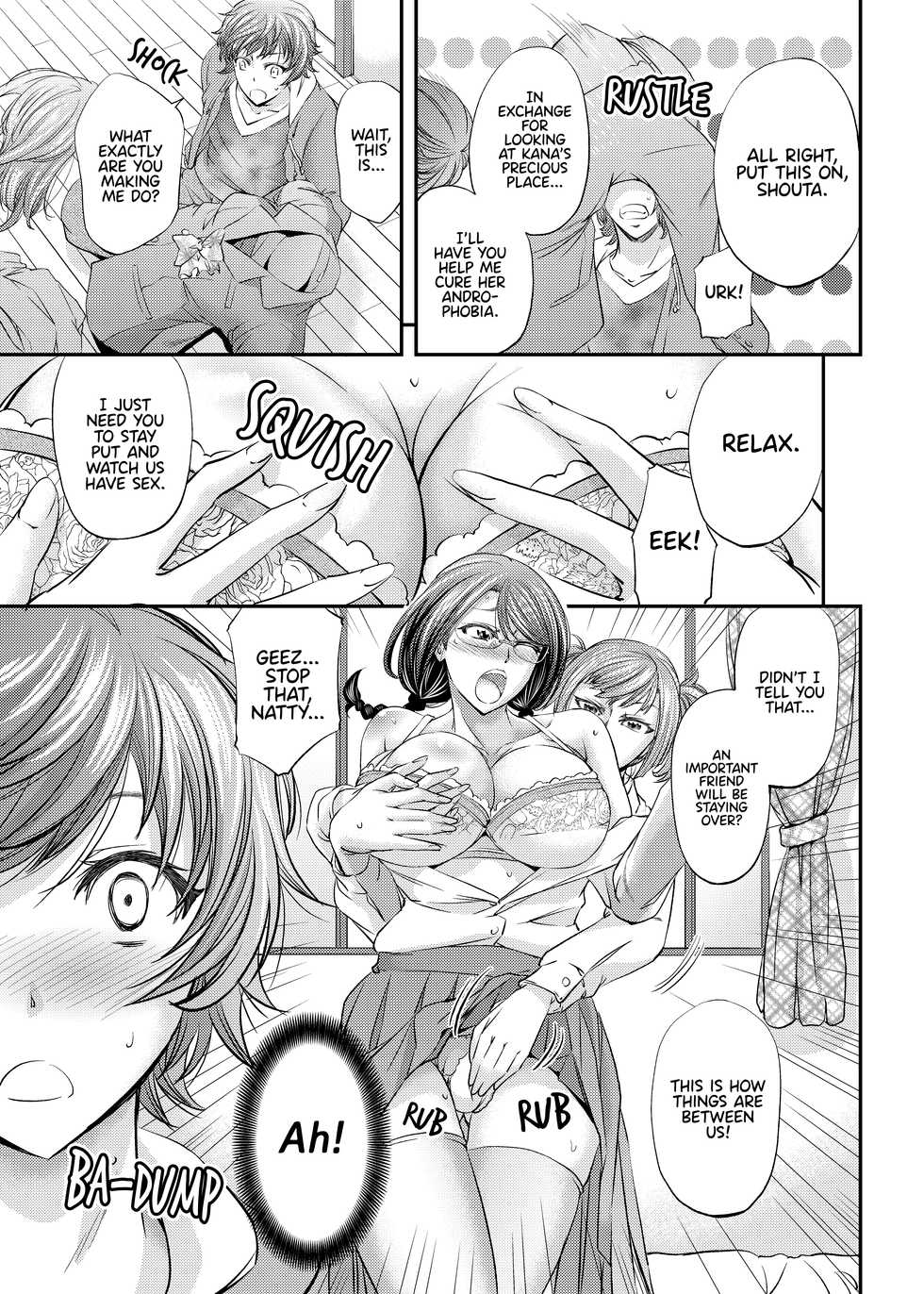 [Monji Koubou (Kikuichi Monji)] Mesu Ochi Sao Renketsu ~Nee-chan-tachi ni Moteasobareta Boku~ | Feminized and Dominated by My Sister and Her Girlfriend [English] [Decensored] [Sample] {FuDeORS} - Page 6