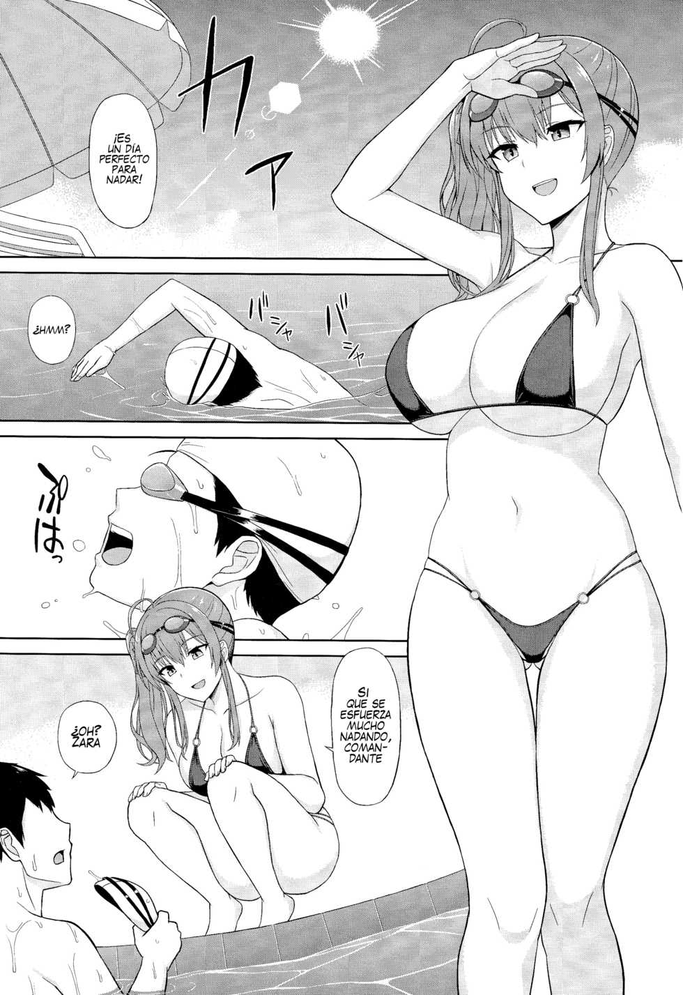 (C97) [Kaki no Tane (Summer)] Zara to Miwaku no Poolside (Azur Lane) [Spanish] [PHF] - Page 2