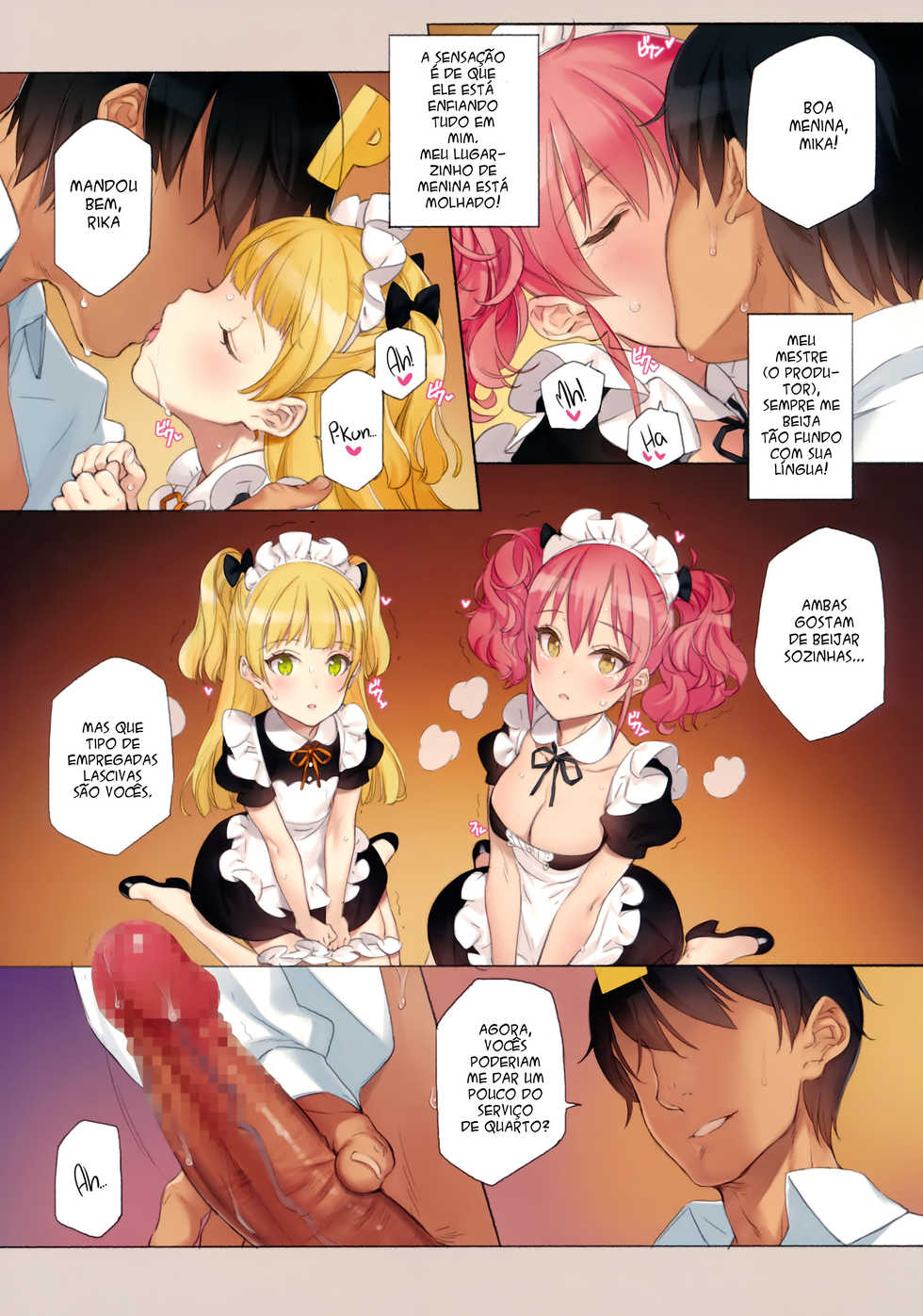 (C91) [Shoujo Kishidan (Oyari Ashito)] ORDER*MAID*SISTERS Jougasaki Shimai to Maid SEX Suru Hon | ORDER*MAID*SISTERS - A book about having maid sex with the Jougasaki Sisters (THE IDOLM@STER CINDERELLA GIRLS) [Portuguese-BR] - Page 7
