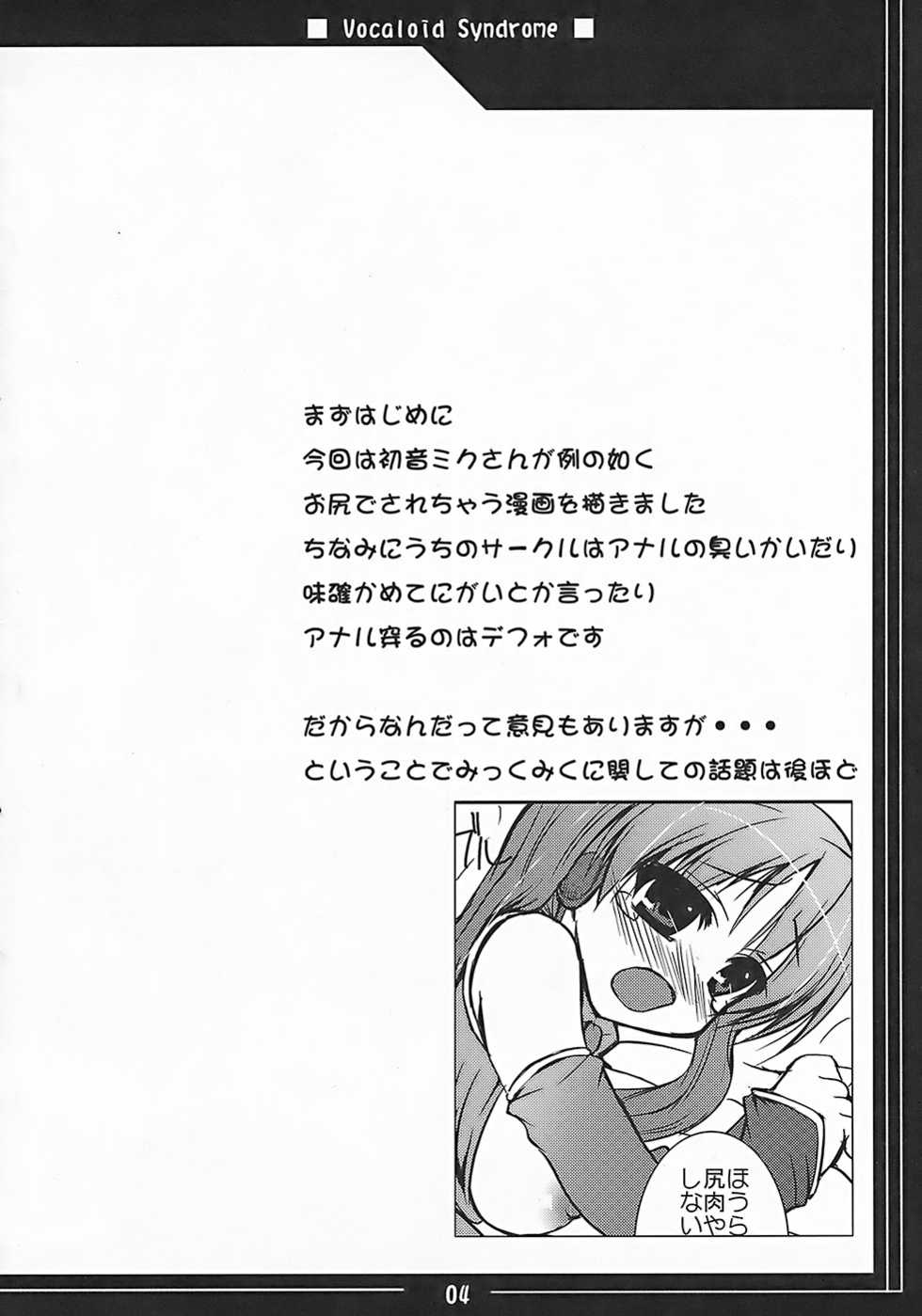 (C73) [Hard Puncher Maniax (Shibahara Gocho)] Vocaloid Shoukougun (VOCALOID2) - Page 3