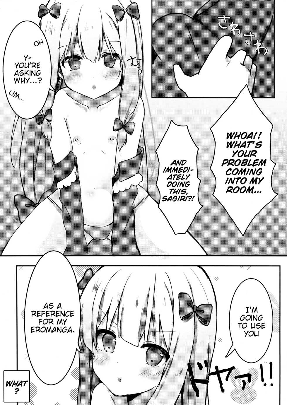 (C92) [Poyopoyosky (Saeki Sola)] Eromanga Sensei no Shiryou ni Natte Ippai Pakopako Suru Hon | Becoming Eromanga-Sensei's Reference Material and Having a Lot of Sex with Her: The Book (Eromanga Sensei) [English] [Between3and20chars + Brook09] - Page 4