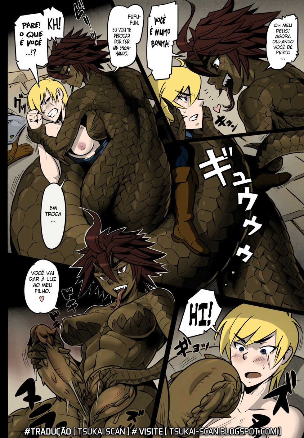 (COMITIA104) [Hyakki Yakou (Mikoyan)] Uroko no Kazu dake Aishite Ageru! (Hyakki Yakou Lv.2 Lizerds) [Portuguese-BR] [Tsukai Scan] [Colorized] [Decensored] - Page 2