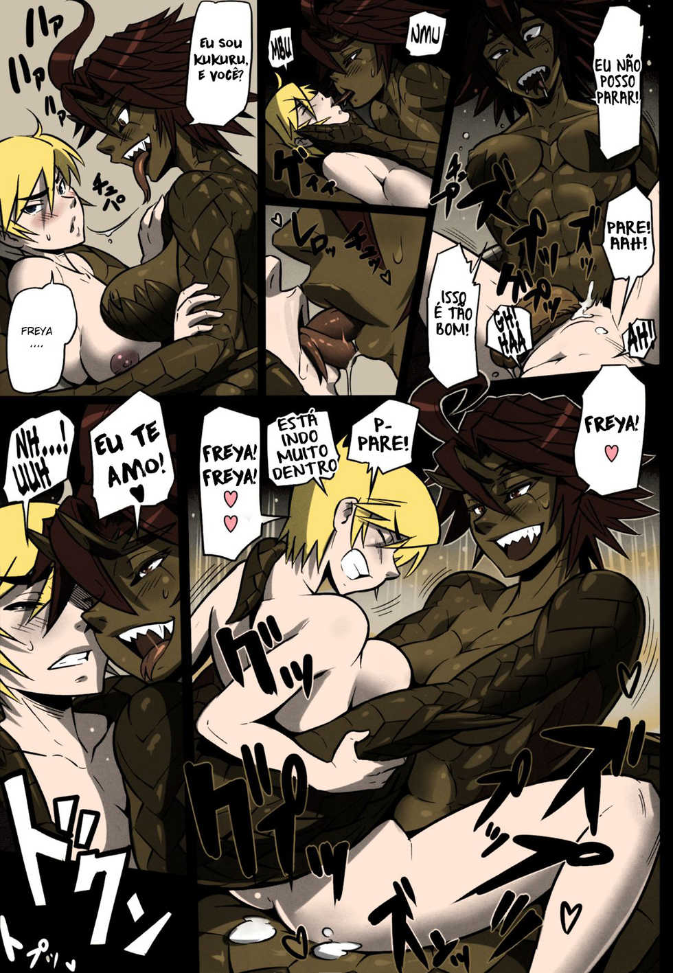 (COMITIA104) [Hyakki Yakou (Mikoyan)] Uroko no Kazu dake Aishite Ageru! (Hyakki Yakou Lv.2 Lizerds) [Portuguese-BR] [Tsukai Scan] [Colorized] [Decensored] - Page 5