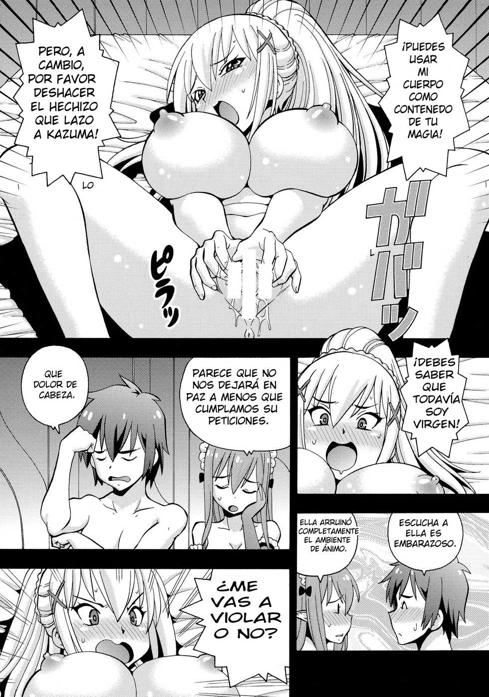 (C90) [Toraya (ITOYOKO)] Ero Subarashii Sekai ni Nakadashi o! 2 (Kono Subarashii Sekai ni Syukufuku o!) [Spanish] [marcosmass] - Page 17