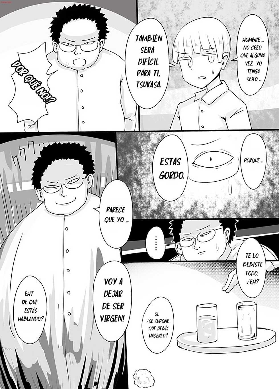 [Murasaki Nyanko Bar (Vae)] Shiraga no Danshi Koukousei ga Akuyuu ni Hamerarete Ayashii Kusuri o Nomasaretara Nyotaika Shite Shimattakeredo Nashikuzushi-teki ni SEX suru Funiki ni Natte Iru. [Spanish] [bananare22] - Page 5