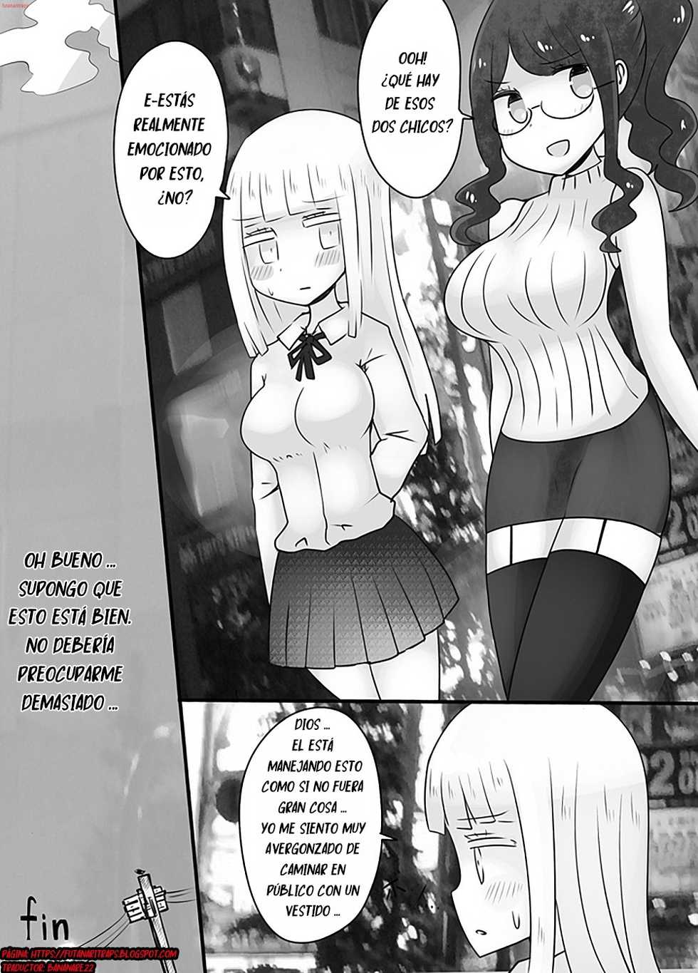 [Murasaki Nyanko Bar (Vae)] Shiraga no Danshi Koukousei ga Akuyuu ni Hamerarete Ayashii Kusuri o Nomasaretara Nyotaika Shite Shimattakeredo Nashikuzushi-teki ni SEX suru Funiki ni Natte Iru. [Spanish] [bananare22] - Page 32