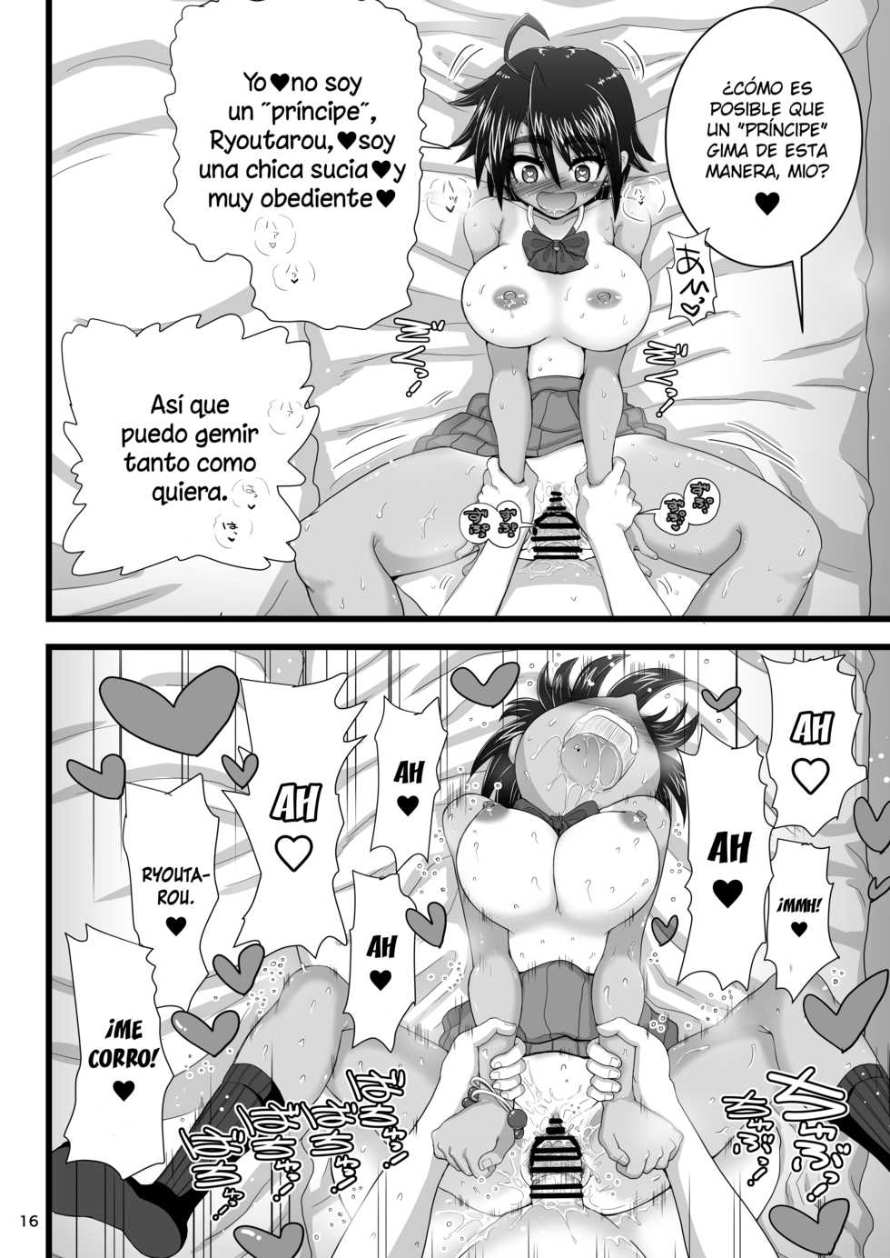 [Senbon Knock Zadankai (Inaba Fuyuki)] Osananajimi wa Joshikou no Ouji dakedo Ore no Mae de wa Mesu ni Naru [Spanish] [Hellsing Scans] [Digital] - Page 16