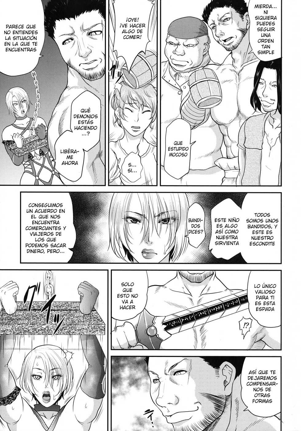 (C95) [TSK-BAR (Toguchi Masaya)] Tatoe Kousoku shita to shite mo Joou-sama ni wa Sakaraenai (SoulCalibur) [Spanish] - Page 6