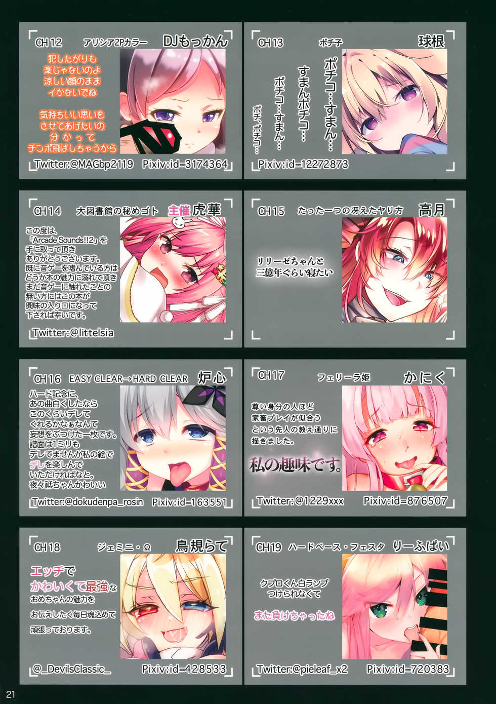 (C96) [1/0 Kansokujo (Various)] Arcade sounds!! 2 -Black side- (Various) - Page 22