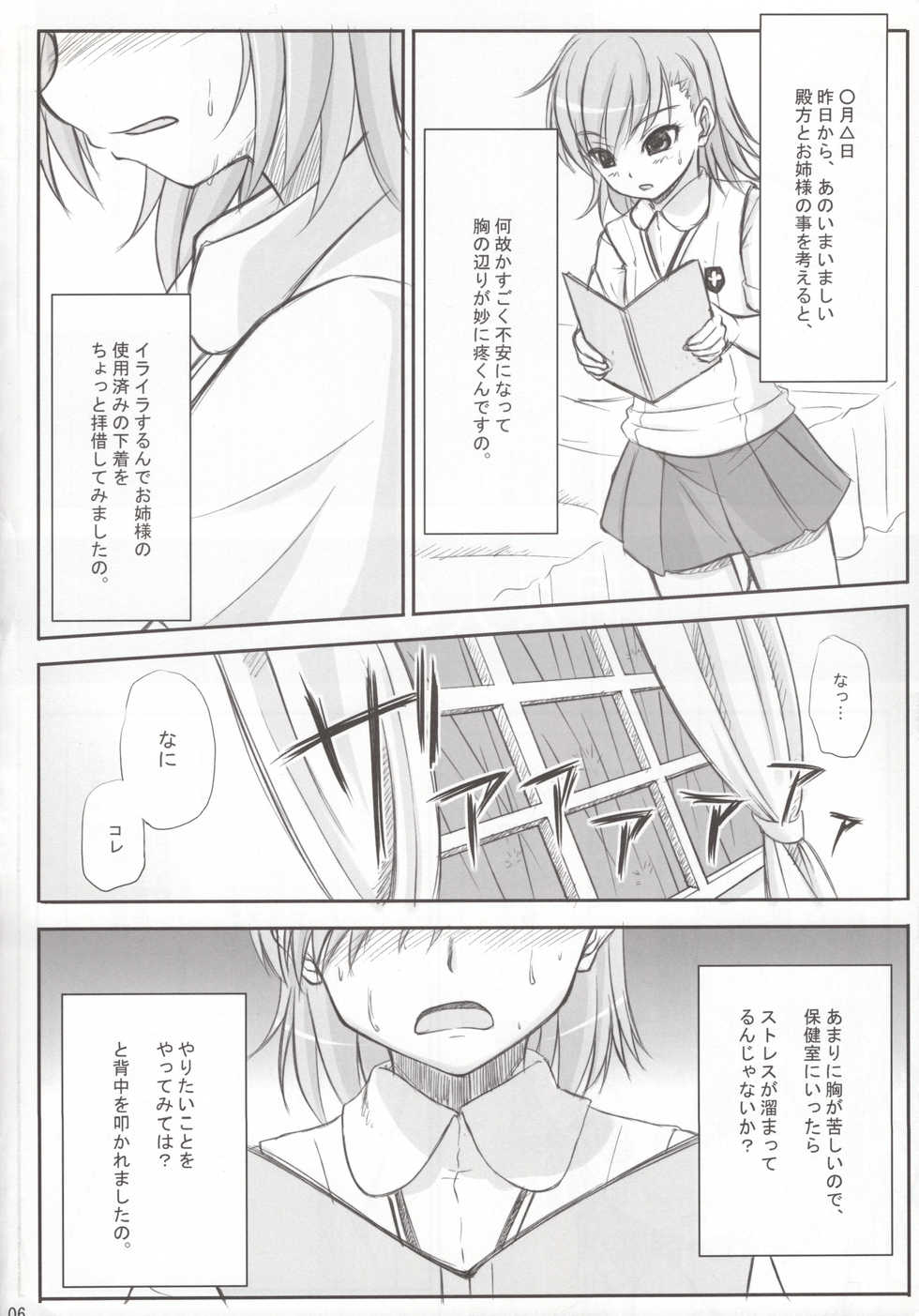 (C76) [Fukupukutei (Yatsuka)] Biri Mania 3 (Toaru Kagaku no Railgun) - Page 5