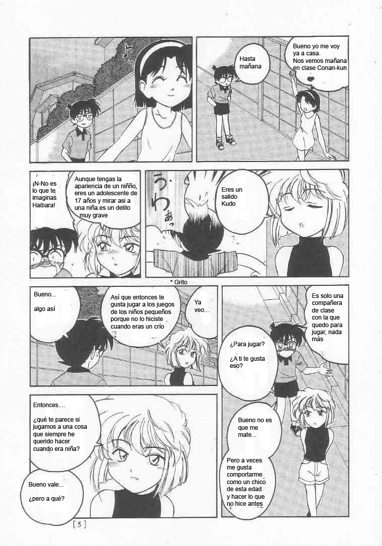 (C58) [Joshinzoku (Bienchan, Wanyanaguda)] Manga Sangyou Haikibutsu 01 (Detective Conan) [Spanish] - Page 4