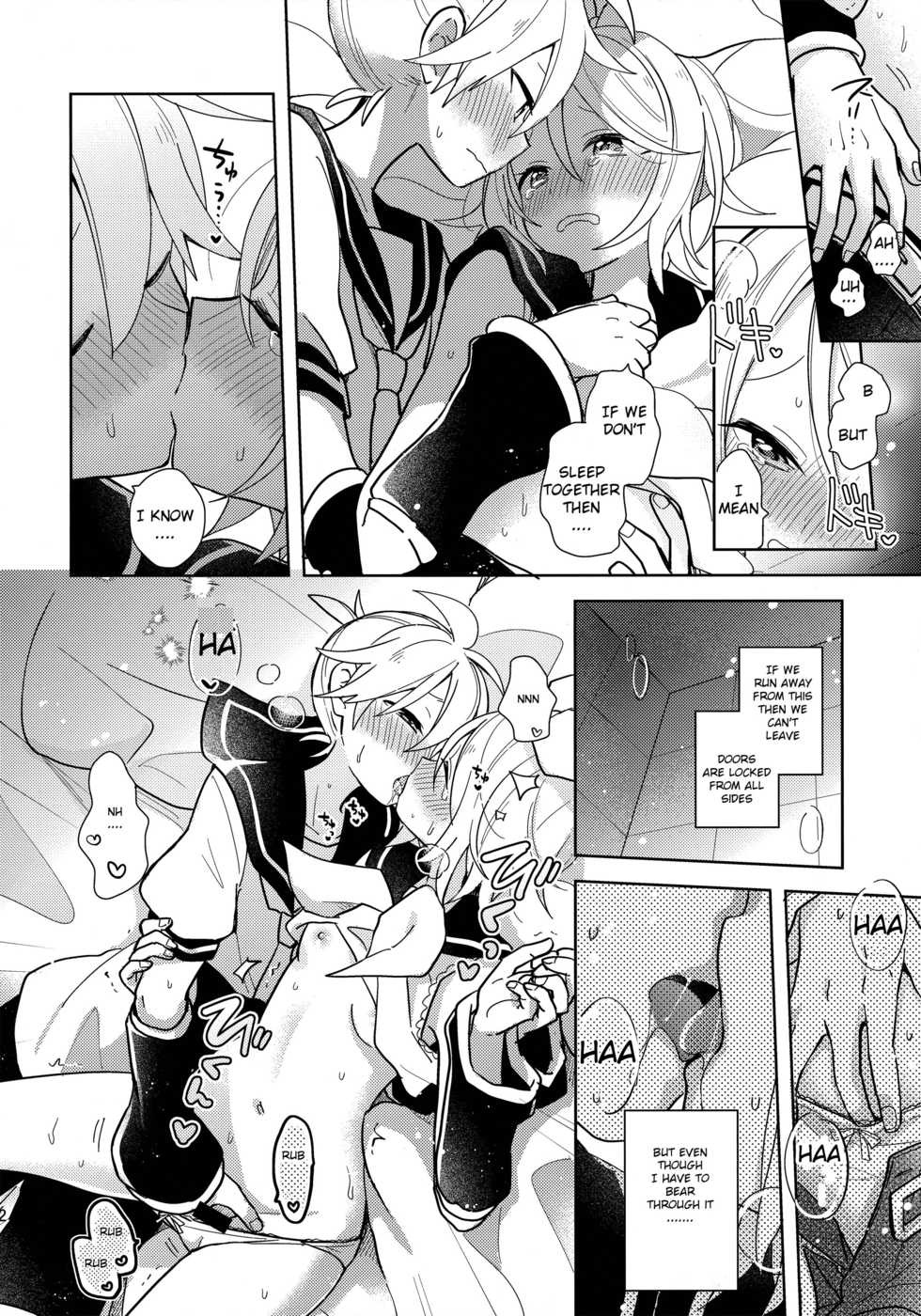 (Kagamine Kotoha!) [Wonderland (suzumi)] Issho no Ofuton de Nenai to Derarenai Heya [Seijin Mukai]  - Locked folder unless to sleep together  (VOCALOID) [English] - Page 11