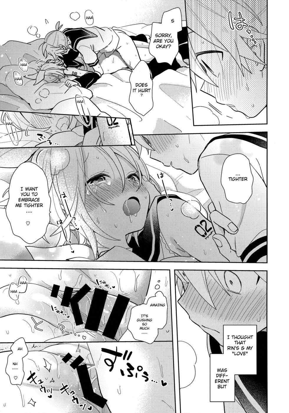 (Kagamine Kotoha!) [Wonderland (suzumi)] Issho no Ofuton de Nenai to Derarenai Heya [Seijin Mukai]  - Locked folder unless to sleep together  (VOCALOID) [English] - Page 20