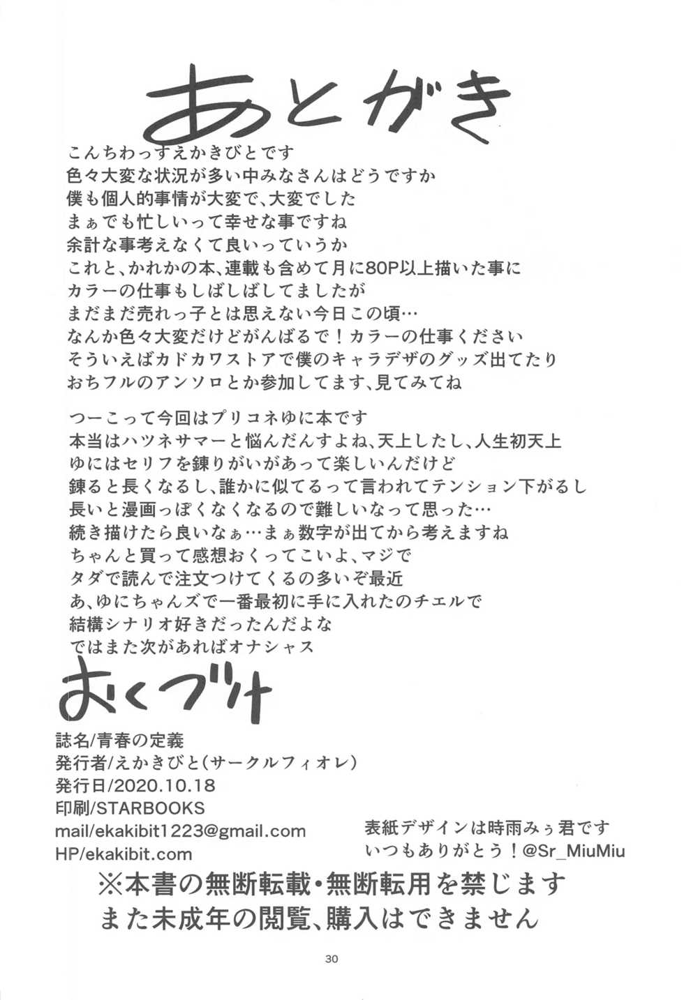 (COMIC1☆17) [Circle-FIORE (Ekakibit)] Seishun no Teigi (Princess Connect! Re:Dive) - Page 29