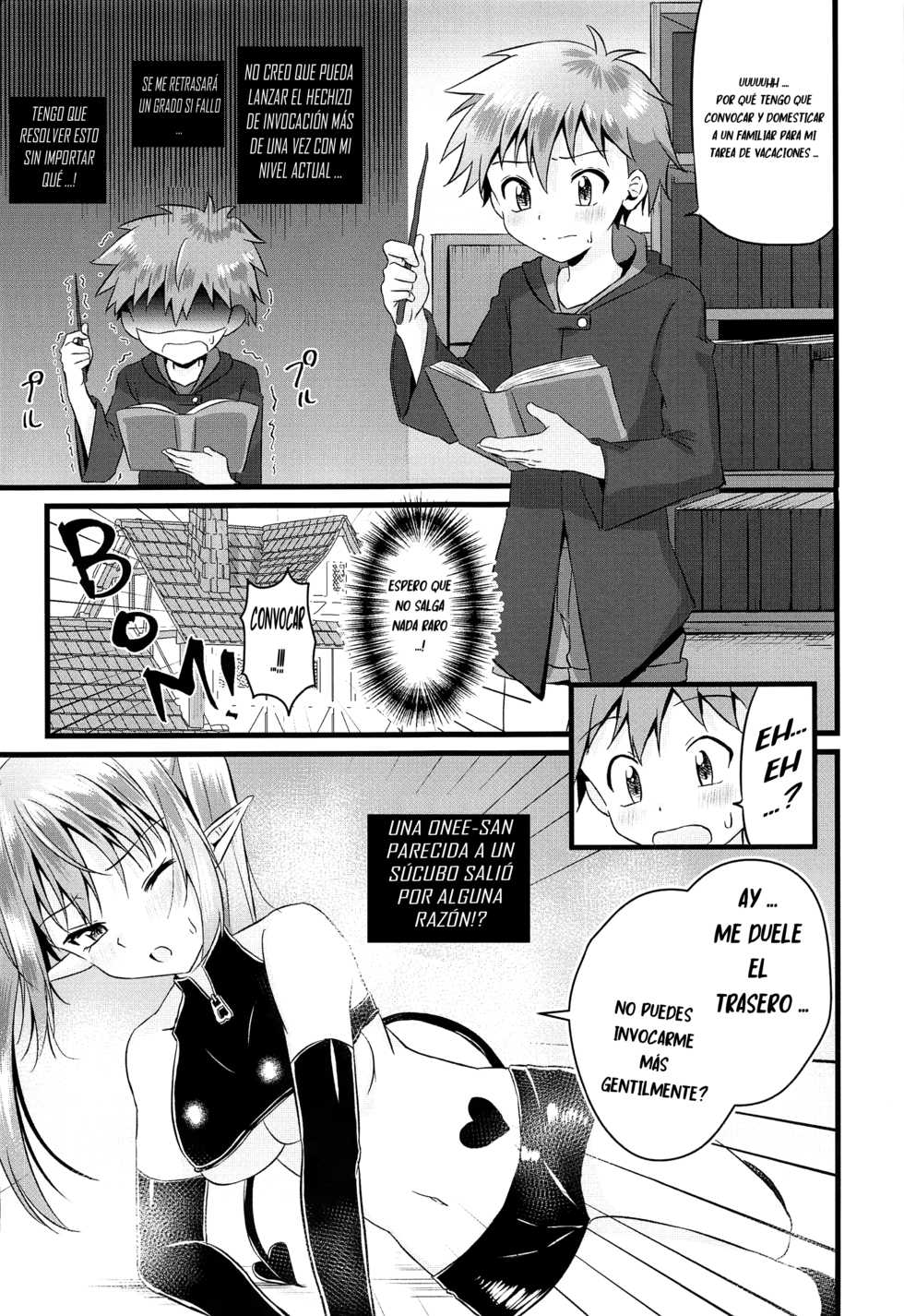 (C97) [Peko Renmei (Azuma Riru)] Futanari Succubus ni Anal Sodaterarete Gyaku Anal sareru Hanashi [Spanish] [bananare22] - Page 4