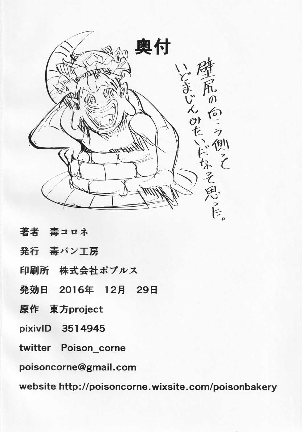 (C91) [Dokupan Koubou (Doku Corne)] Zehikyokuchokuchou no Kimochi no Ii Ana (Touhou Project) - Page 25