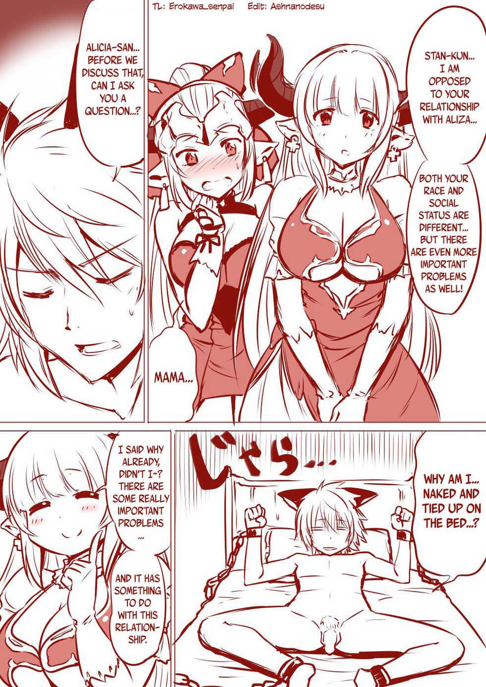 [Minamino Sazan] Alicia-san to Aliza-chan no Stan-kun Sakusei Manga | A Manga Where Alicia and Aliza Milks Stan (Granblue Fantasy) [English] [Erokawa_senpai] - Page 2