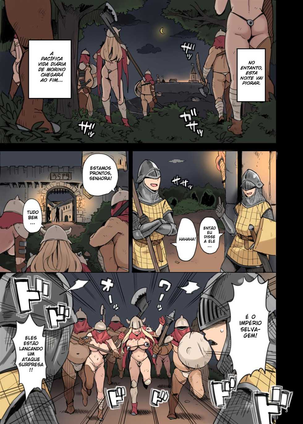 [Irotenya] Shinryaku no Wild Ecchi Teikoku!! -Inran Dasshutsu Hen- | A invasão do império selvagem!! -Edição de violação de lei- [Portuguese-BR] [hentaikai.com] - Page 3