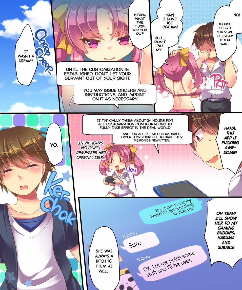 [Ue ni Aru Mikan (Reitou Mikan, Amulai)] Mahou no Appli de Shinyuu o TS Servant ni Shite mita Kekka www | What Happens When You Gender Bend Close Friends With A Magic App lol [English] {2d-market.com} [Decensored] [Digital] - Page 8