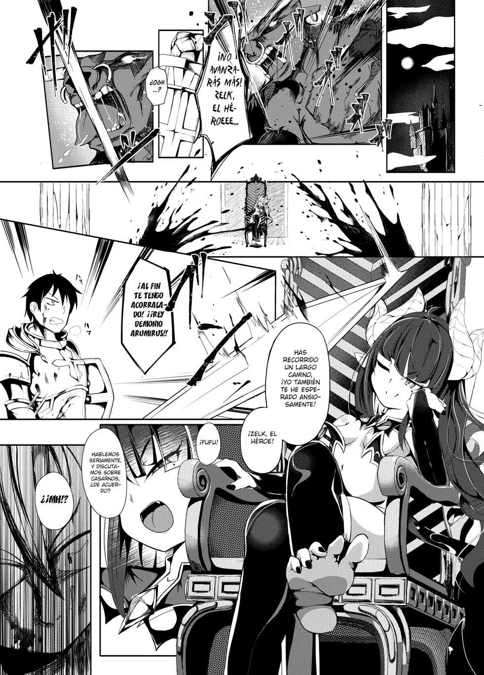 [Manpuchi (Nekodel)] Yuusha, Ai ni Otsu. | El héroe enamorado [Spanish] [Hellsing Scans] [Digital] - Page 3