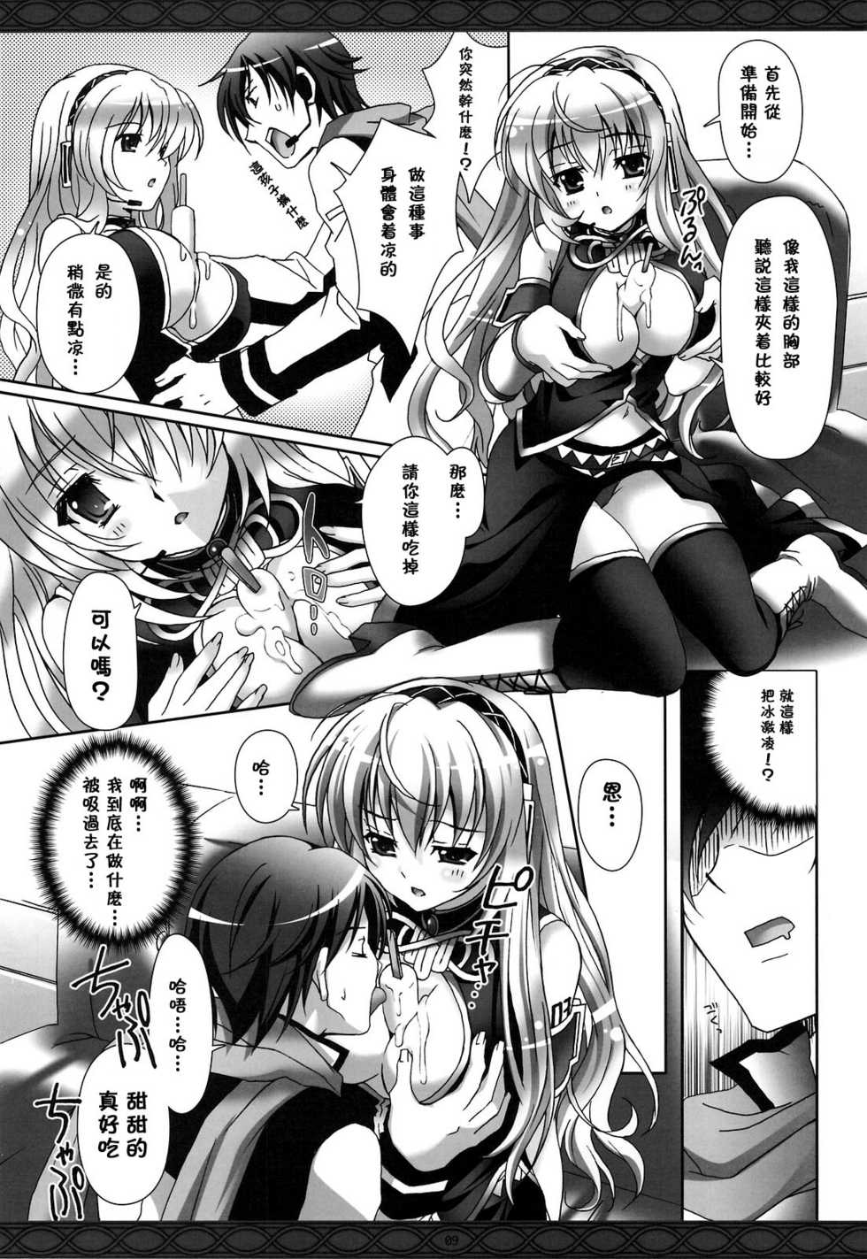 (COMIC1☆3) [Kaiyuu Kikaku (Suzui Narumi)] First Lesson (Vocaloid) [Chinese] [萌の空漢化社] - Page 8