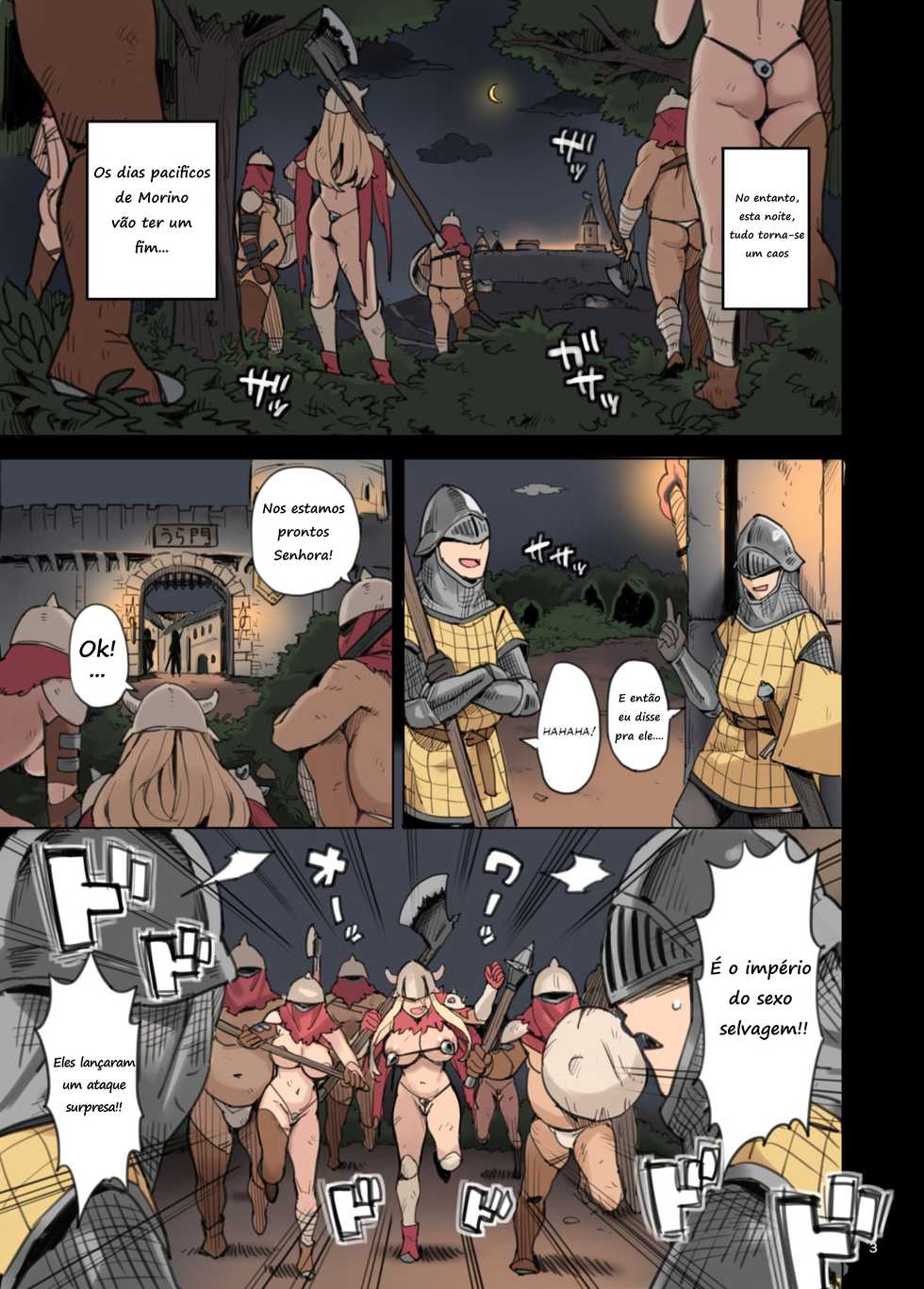 [Irotenya] Shinryaku no Wild Ecchi Teikoku!! -Inran Dasshutsu Hen- | The Invasion of the Empire of Wild Fucking!! -Lewd Breakout Edition- [Portuguese-BR] - Page 3