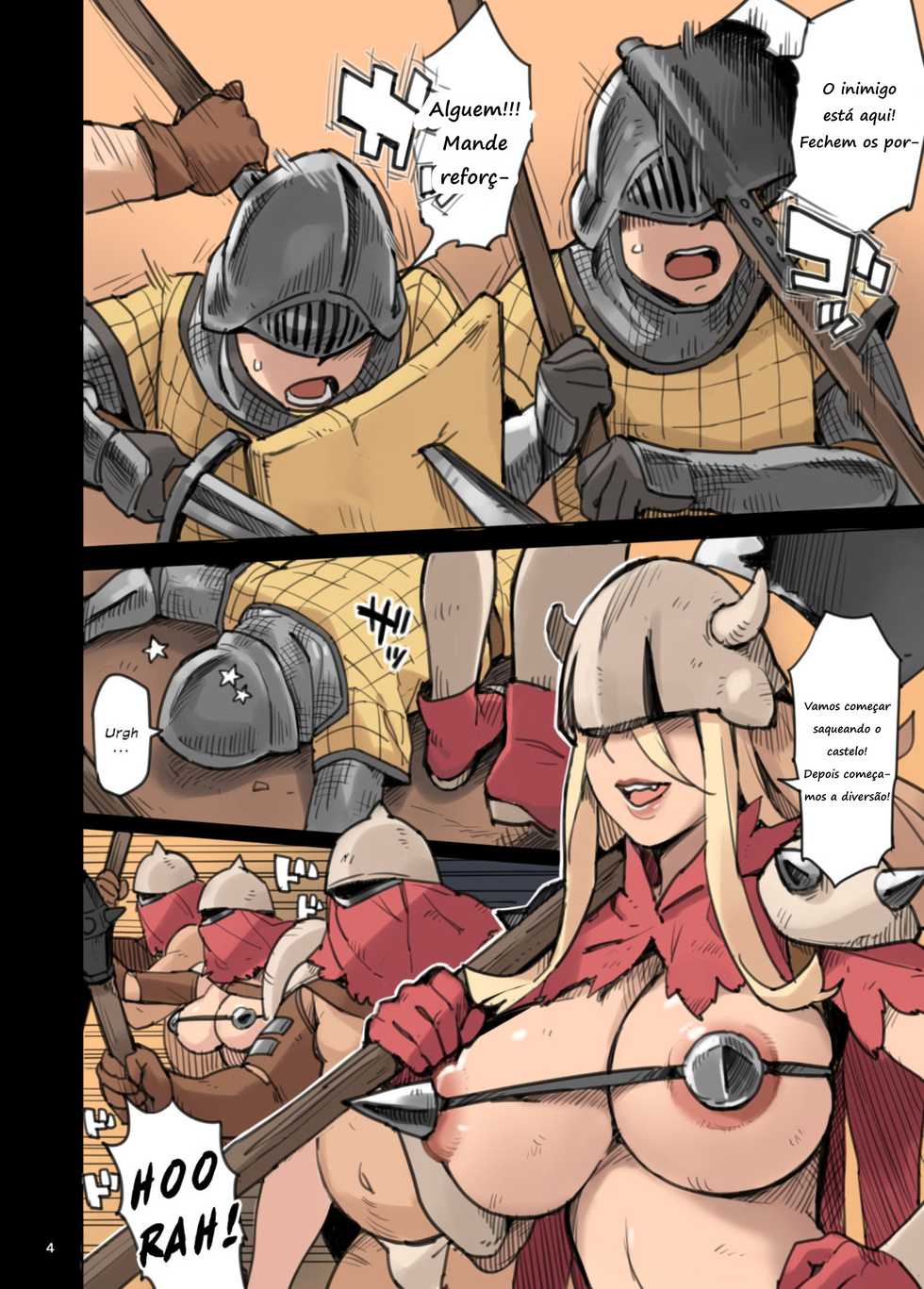 [Irotenya] Shinryaku no Wild Ecchi Teikoku!! -Inran Dasshutsu Hen- | The Invasion of the Empire of Wild Fucking!! -Lewd Breakout Edition- [Portuguese-BR] - Page 4