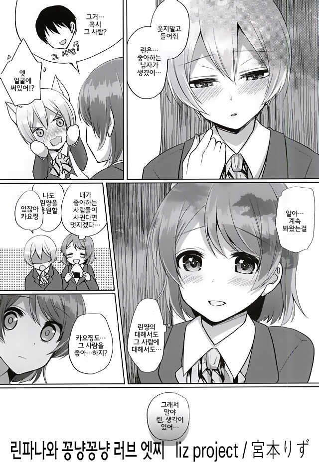 (SC2015 Autumn) [liz project (Miyamoto Liz)] RinPana to Icha Love Ecchi | 린파나와 끈적 러브 엣찌 (Love Live) [Korean] - Page 2