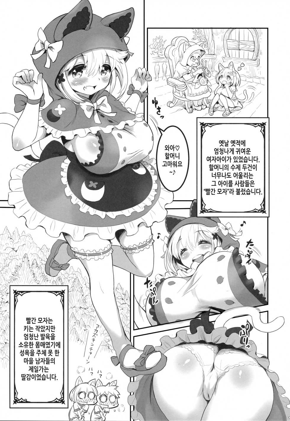 (C94) [MIMIPULL (Sakurai Shizuku)] Kemomimi Douwashuu -Akazukin-chan- | 케모미미 동화집 빨간모자 [Korean] - Page 2