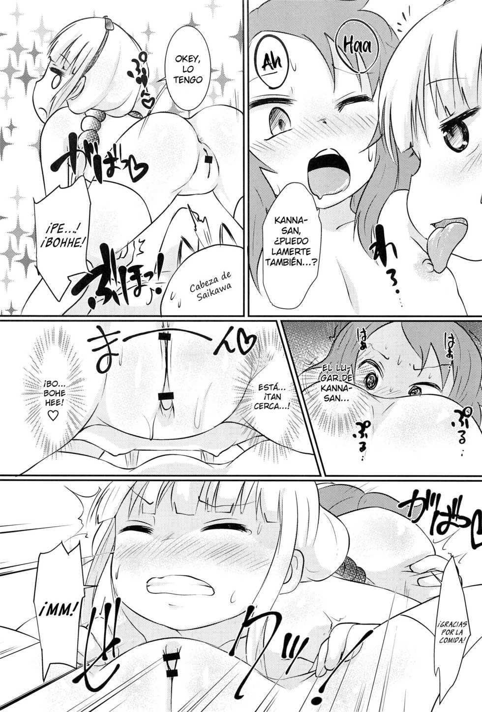 (CT33) [Nurumayu (Kazuya)] Kanna-chan to Saikawa ga Icha-icha suru Hon (Kobayashi-san-chi no Maid Dragon)​ [Spanish] [NekoCreme] - Page 19