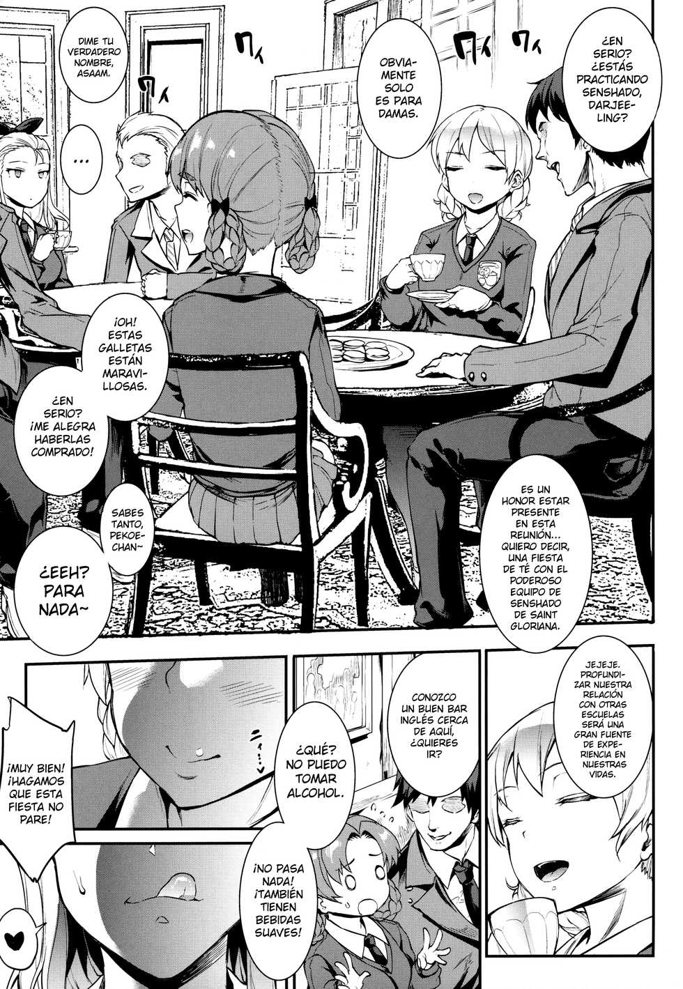 (C93) [ERECT TOUCH (Erect Sawaru)] Eikoku Shiki Goukon Gyakunan Jutsu (Girls und Panzer) [Spanish] [NekoCreme] - Page 4