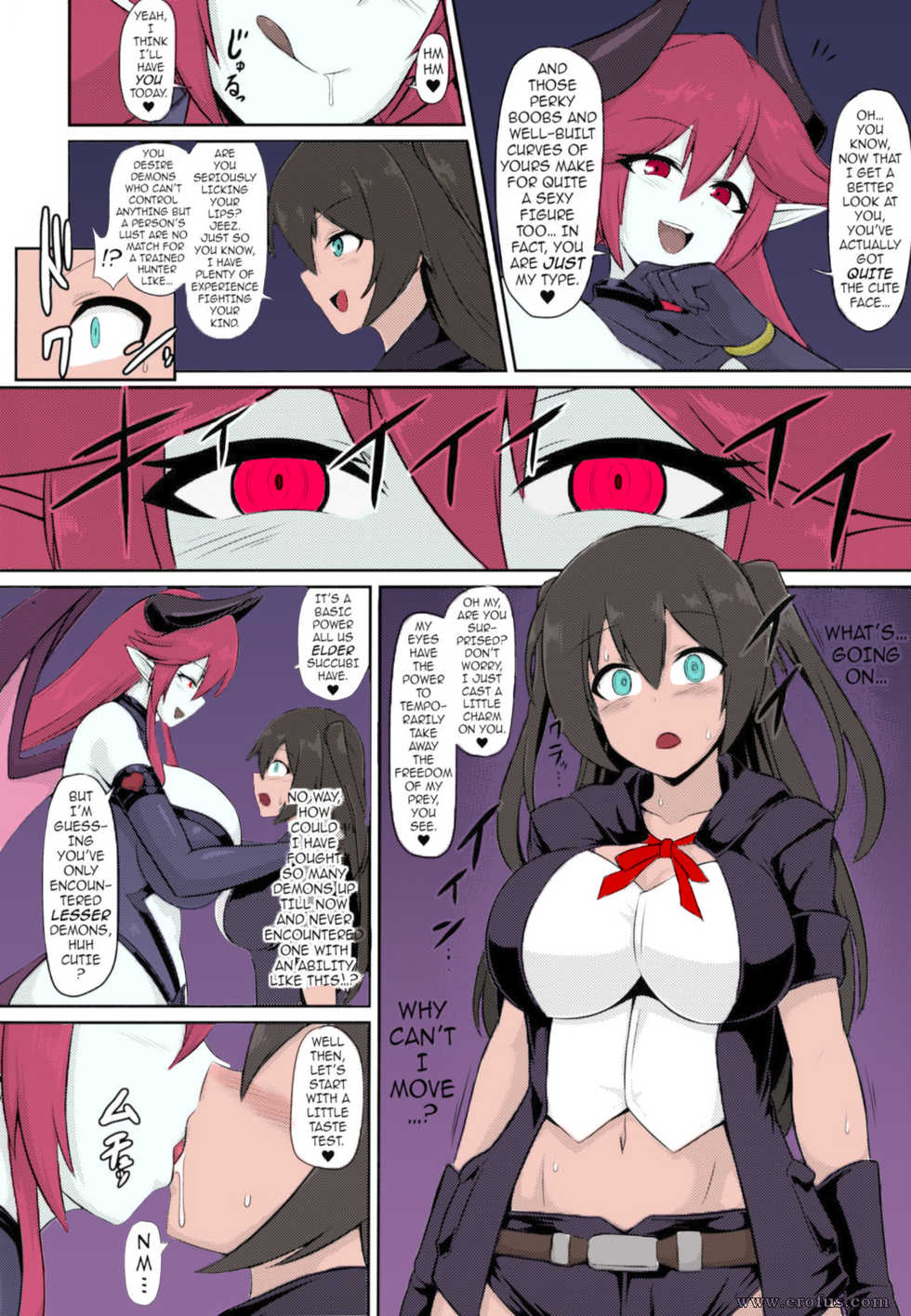 (COMIC1☆15) [Ikameshi Shokudou (Ikameshi)] Les Inma no Inmon Kairaku Choukyou | A Lesbian Succubus’s Lust Crest Pleasure Training [English] {darknight} [Colorized] [Incomplete] - Page 3
