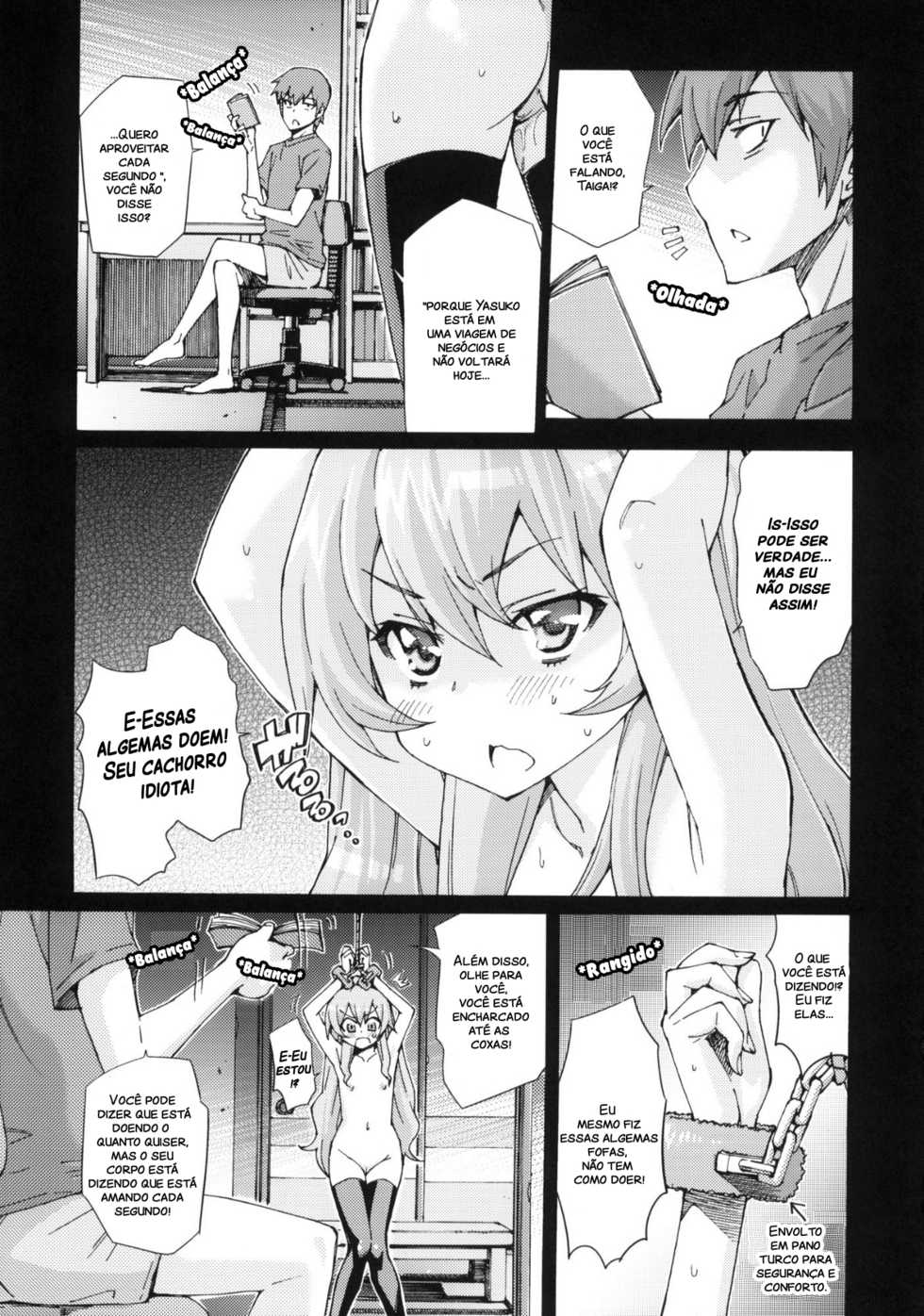 (C76) [Shibou Suitei Jikoku (Tehen)] Taiga no Jouzu na Shitsukekata (Toradora!) [Portuguese-BR] - Page 4