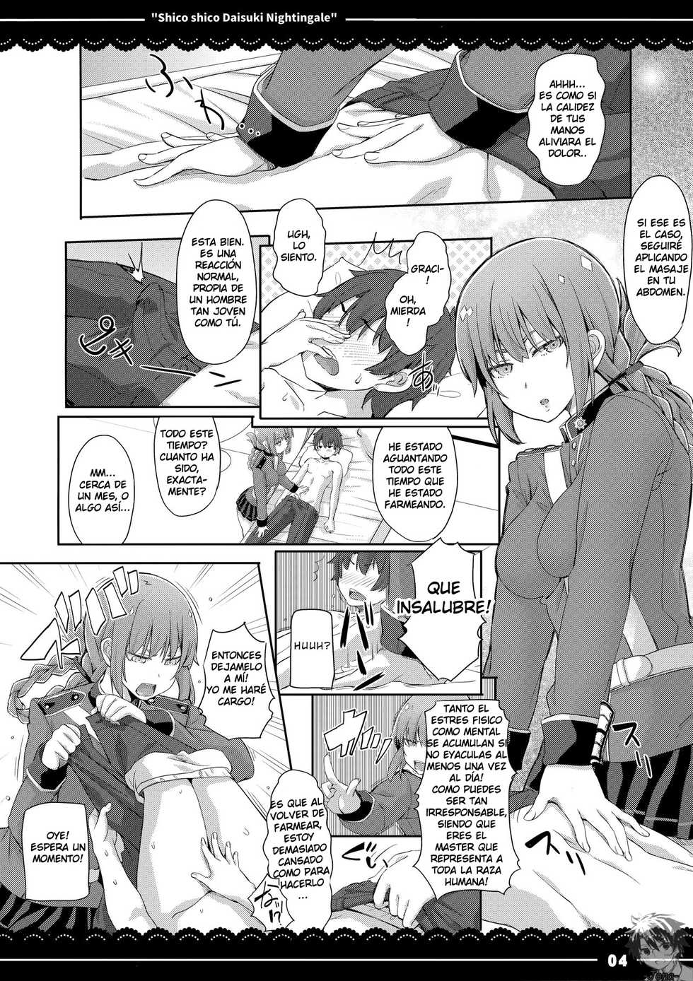 (COMIC1☆13) [Itou Life] Shikoshiko Daisuki Nightingale (Fate/Grand Order) [Spanish] [Incomplete] - Page 5
