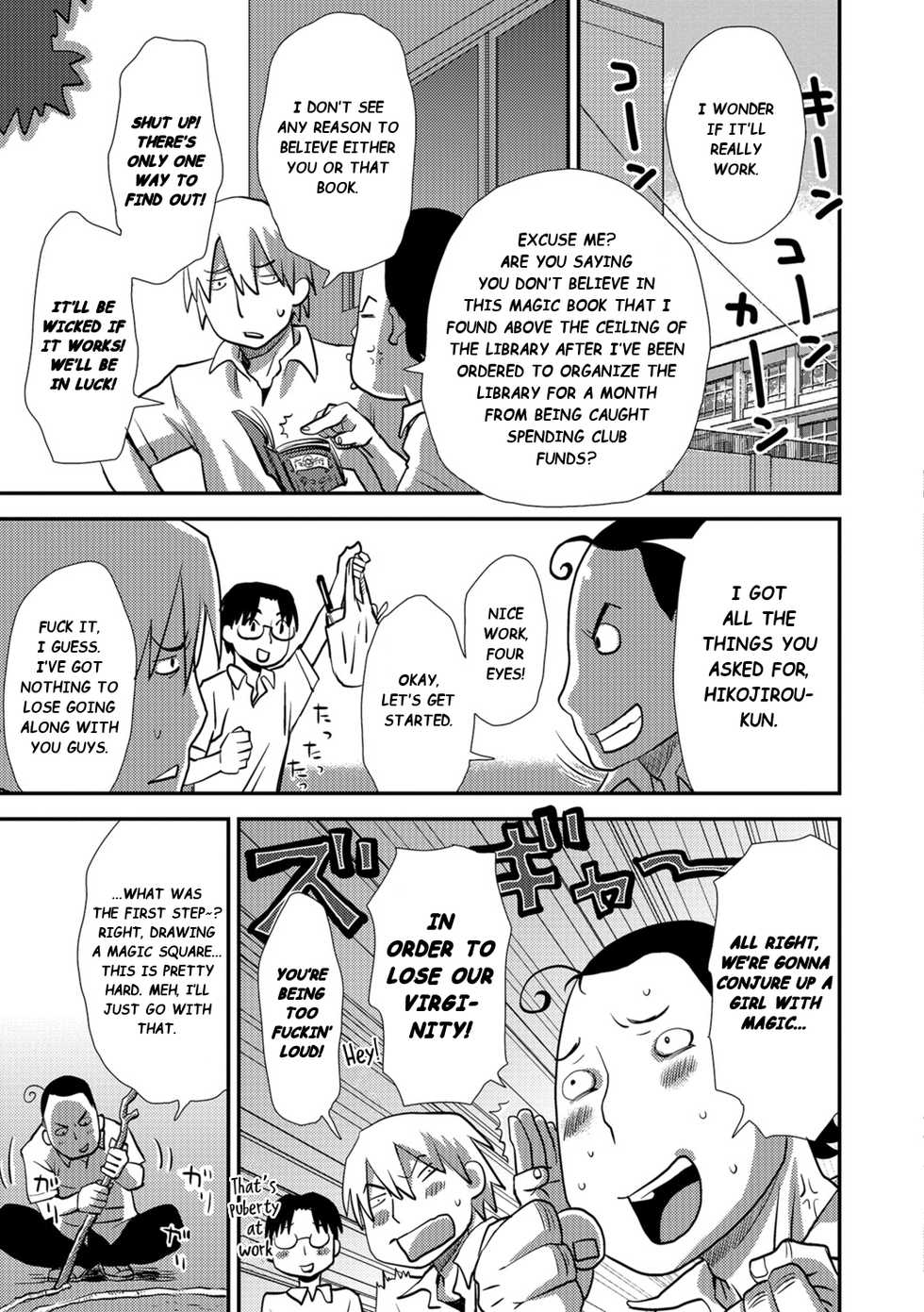 [Kudou Hisashi] Houkago wa Majutsushi!? ~Oretachi no Nyotai Shoukan Keikaku~ | After School, We're Magicians!? ~Our Plan to Summon a Woman's Body~ (I'm coming! Masturbation Time) [English] [Nisor] [Digital] - Page 3
