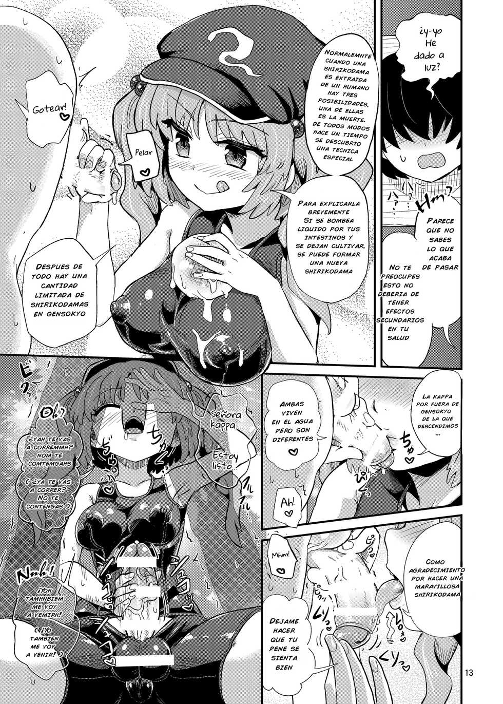 [Konnyaku Nabe (magifuro Konnyaku)] Futanari Nitori-chan no Shirikodama Daisakusen (Touhou Project) [Spanish] [69FutaLover] [Digital] - Page 13