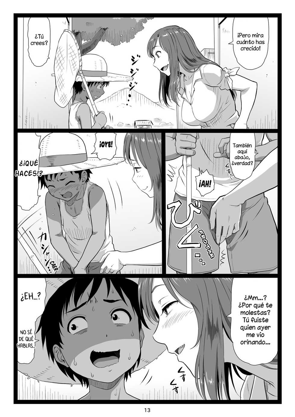 [Ohkura Bekkan (Ohkura Kazuya)] Natsuyasumi no Omoide Joukan | Recuerdos de Verano [Spanish] [Dou-Hen EX] - Page 13