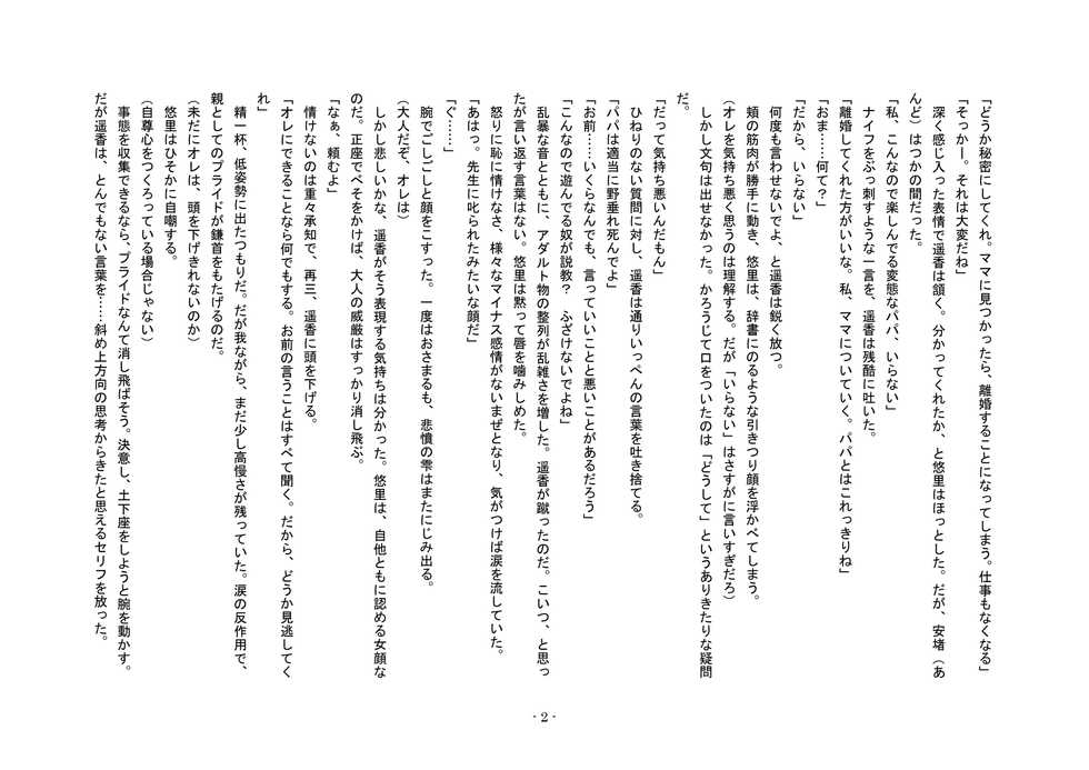 [Chijoku An] Tousaku no Ie ～Musume No Josou Omocha Ni Natta Otto To Musume No Yuujin Ni Netorareta Tsuma～ - Page 2