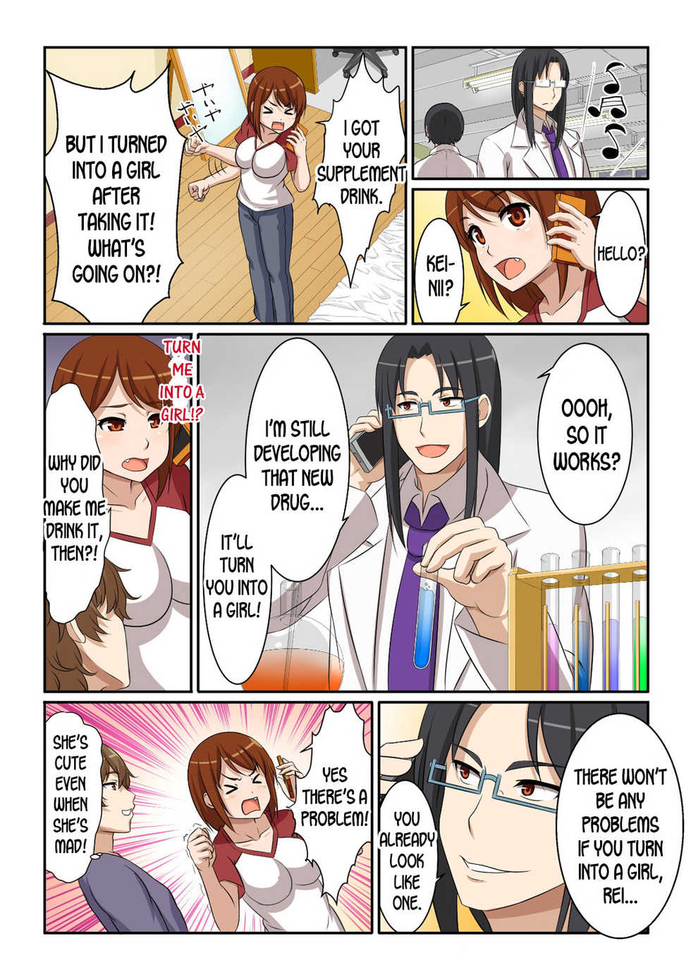 [Pink Pineapple] Nyotamen! ~Nyotaika Shita Ore wa Aniki no Kanojo!~ 1 | Nyotamen! ~I've turned into a girl and became my brother's girlfriend!~ 1 [English] [desudesu] - Page 28